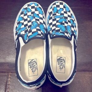 GUC Vans Blue Butterfly Sneakers Classic Slip-On Style Ladies 9.5